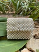 Mini White Pearl Clutch